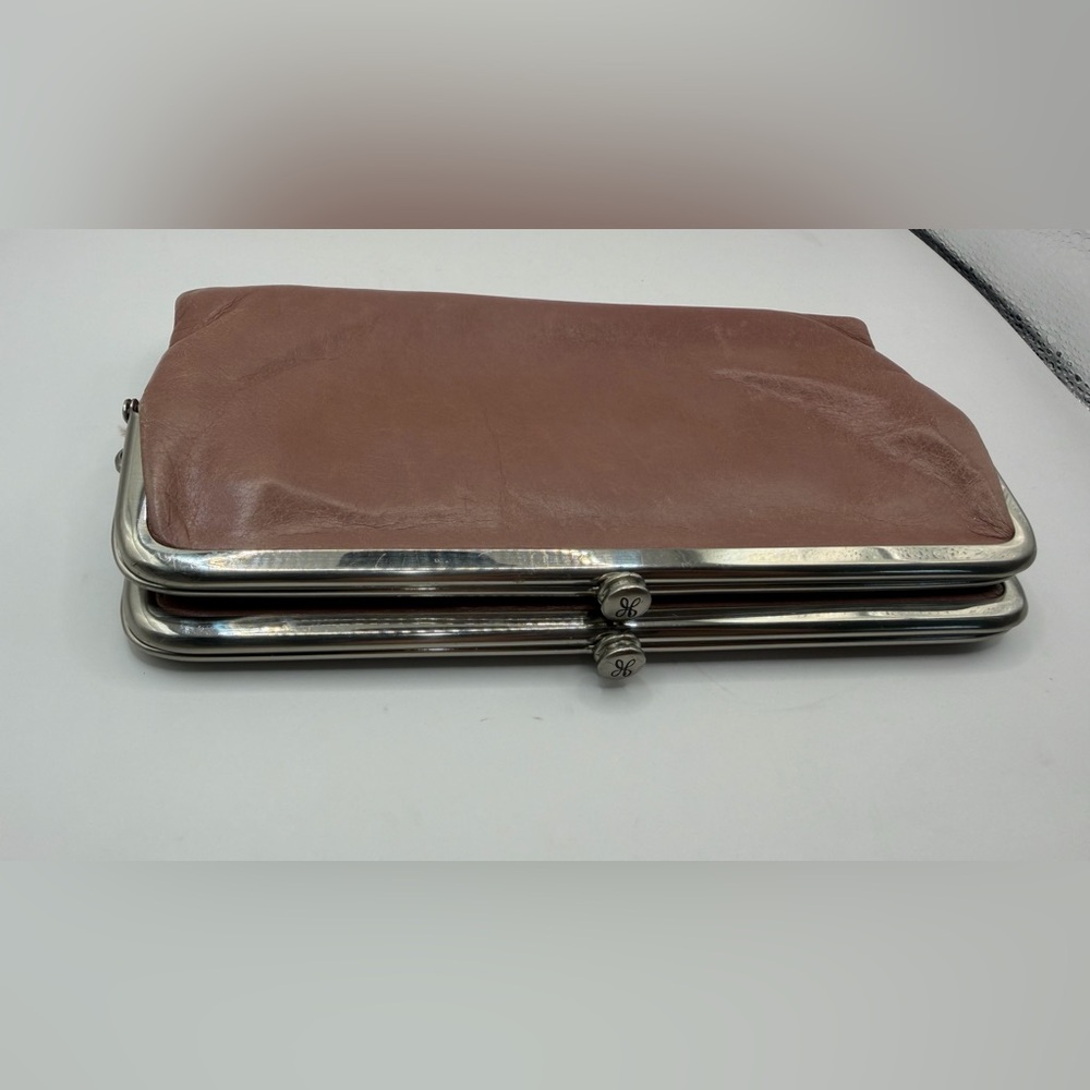HOBO International Lauren clutch wallet pale pink leather vintage - Picture 3 of 10